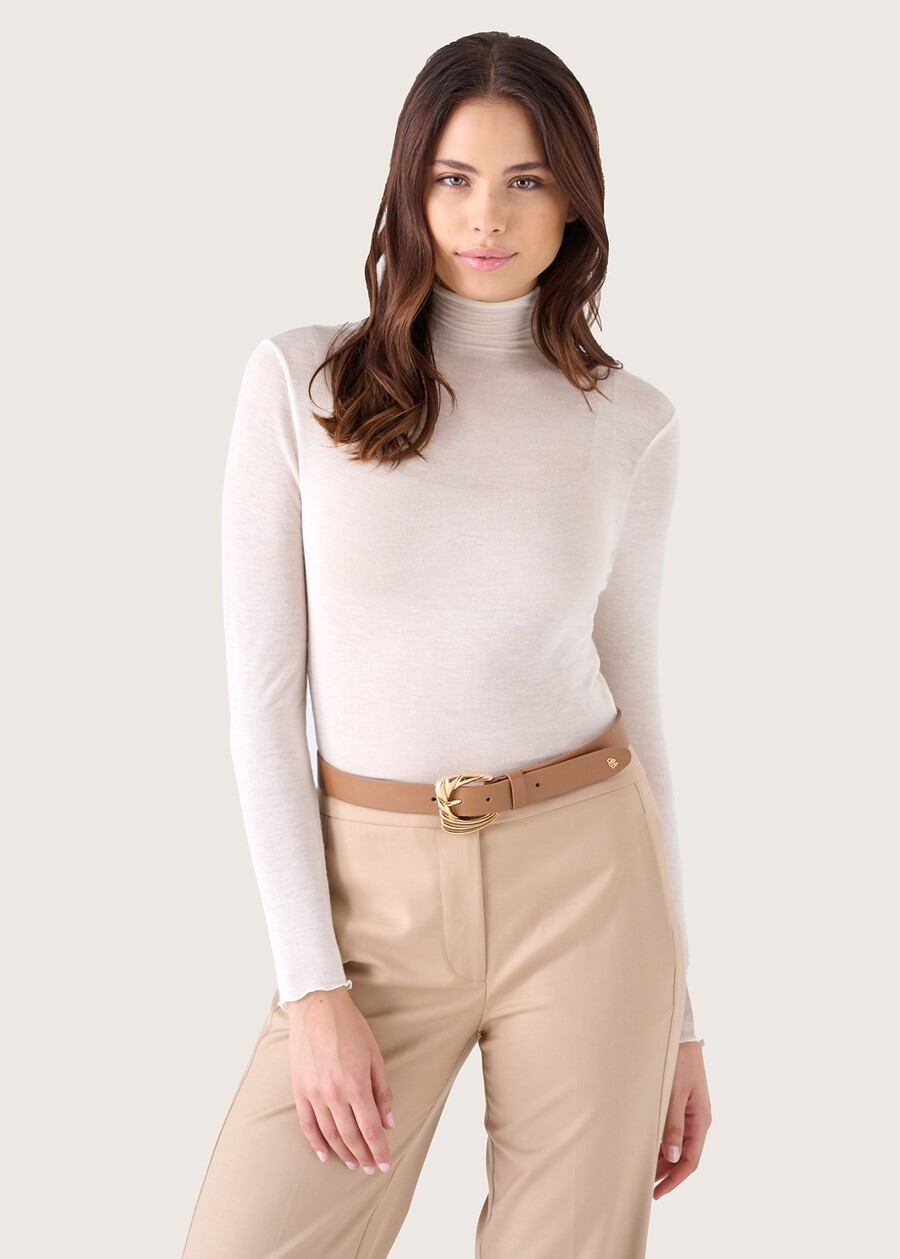 Maglia Stacey in viscosa NERO BLACKBEIGE LATTEBLU LAGUNAVIOLA IRISMARRONE TIERRAVERDE AVOCADO Donna , immagine n. 1