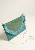 Pochette Benna In Juta Ricamata BLUE TURCHESE Donna immagine n. 2