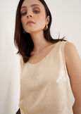 Tex Patterned Silk Top BIANCO WHITEBEIGE Woman image number 3