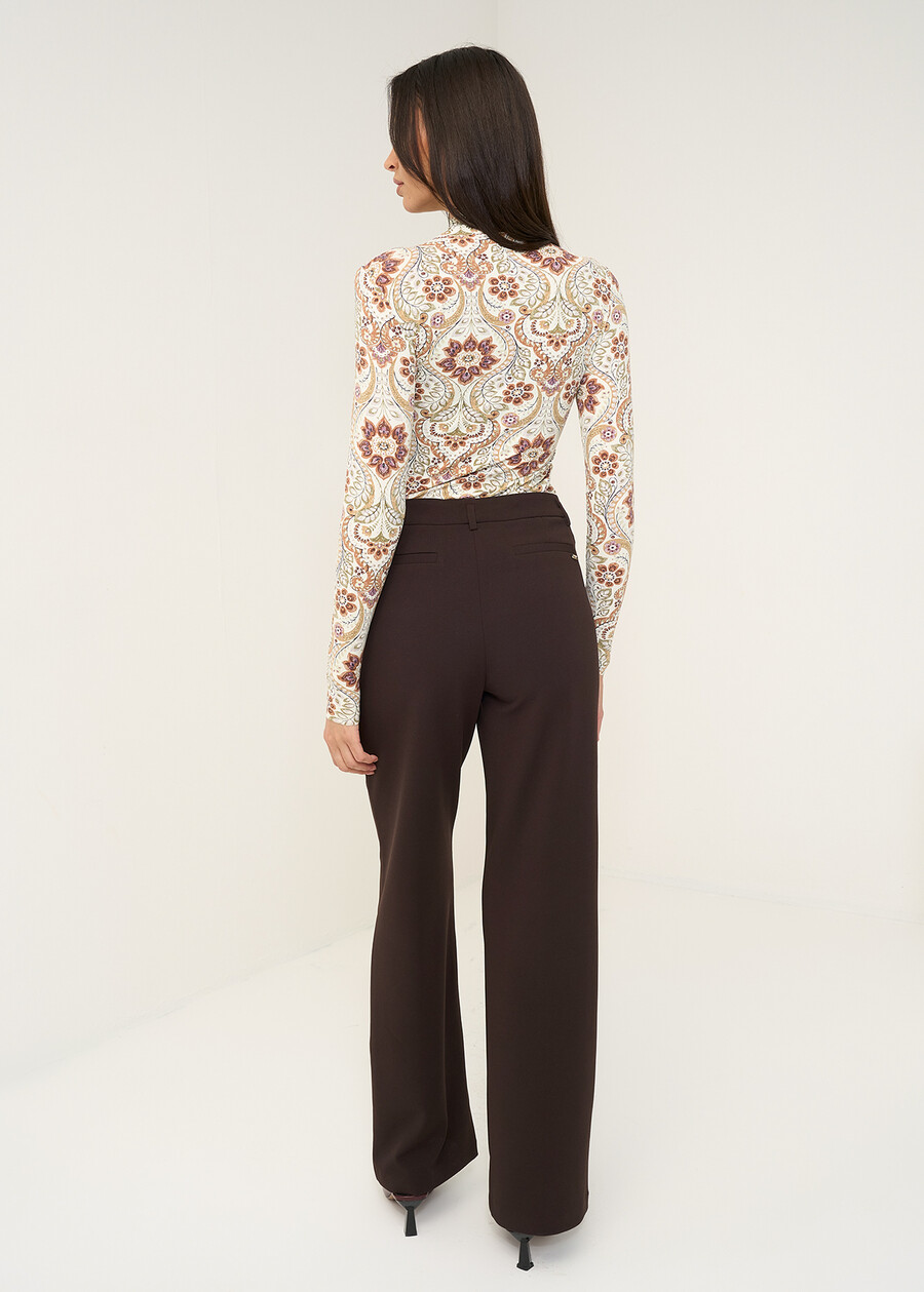 Giorgia pleated-texture trousers ROSSO BORDEAUXMARRONE Woman , image number 5