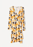 Amor leaf-print jersey dress GIALLO MOSTARDA Woman image number 4