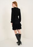 Amor flock short dress with ruffles NERO Woman image number 4