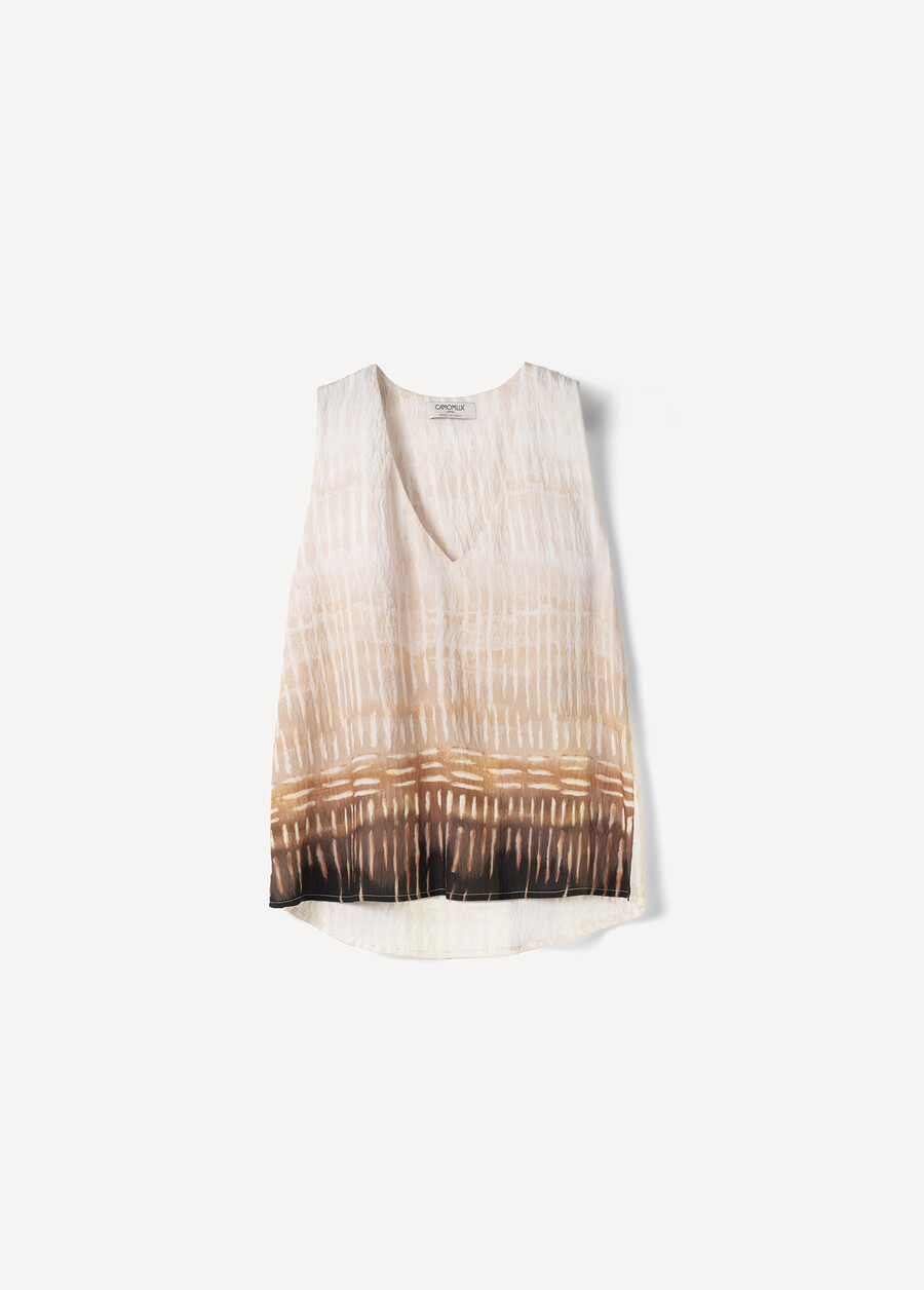 Teodoro Printed Viscose Top BEIGE LIGHT BEIGE Woman , image number 5