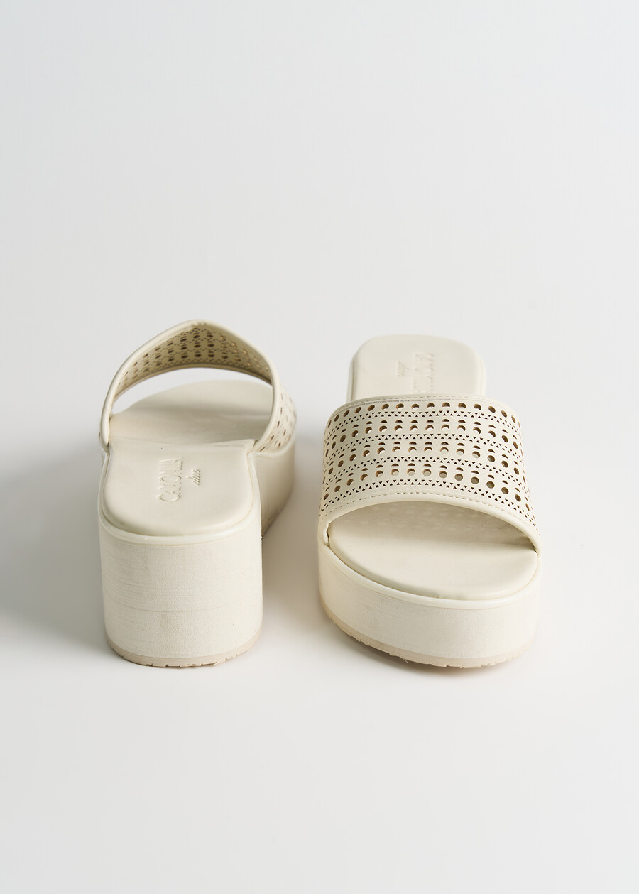 Stanley perforated faux leather sandal BEIGE LATTE Woman , image number 4