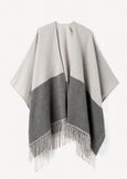 Mantella Maika bicolor con frange GRIGIO LIGHT GREY Donna immagine n. 6