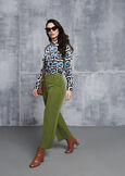 Sara technical fabric trousers VERDE AVOCADO Woman image number 1