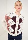 Cand argyle cardigan with gold buttons WINROBEIGE LATTE Woman image number 1