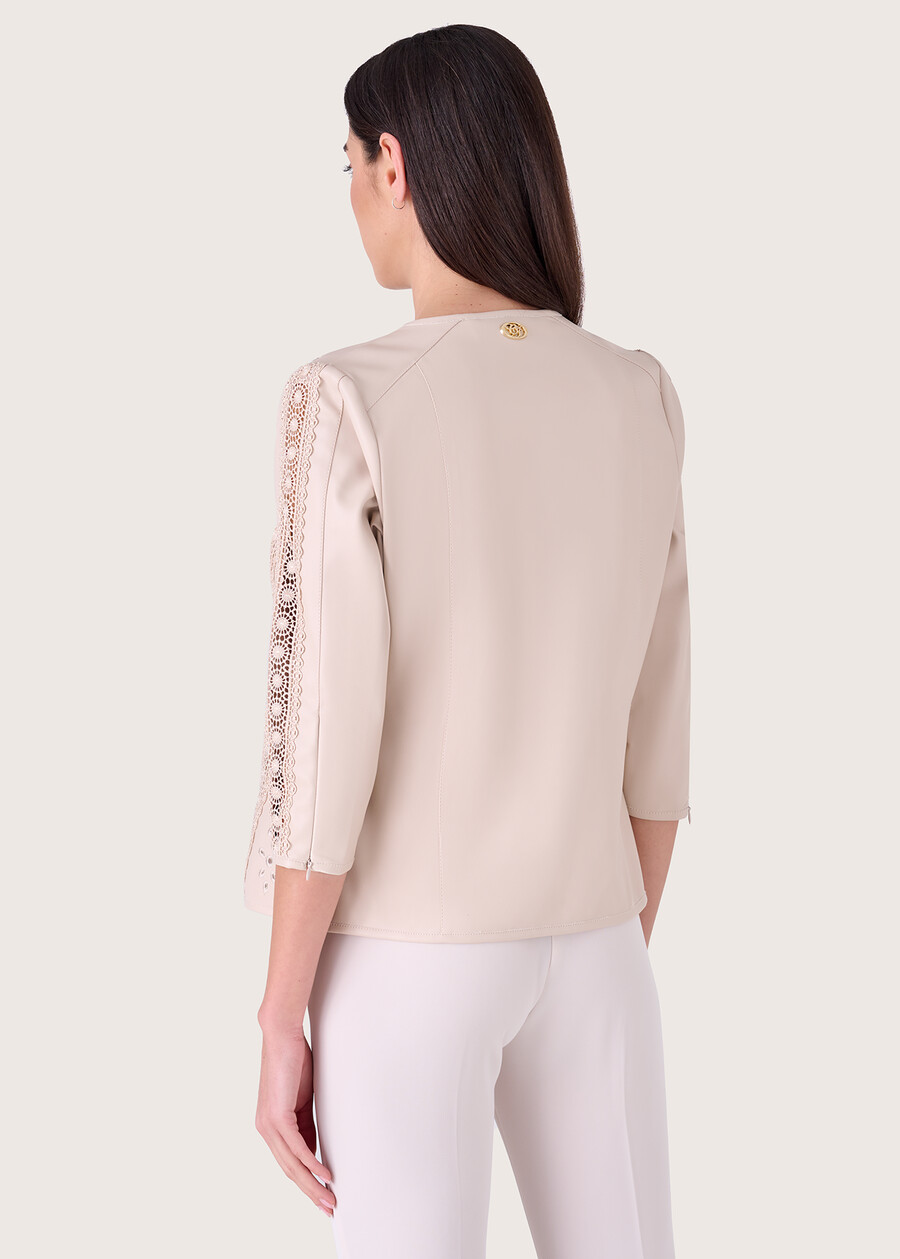Giubbino traforato George in ecopelle BEIGE ECRU Donna , immagine n. 3