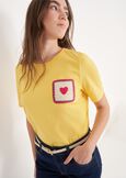T-shirt Sveva In 100% Cotone Ricamato GIALLOBIANCO BURRO Donna immagine n. 1