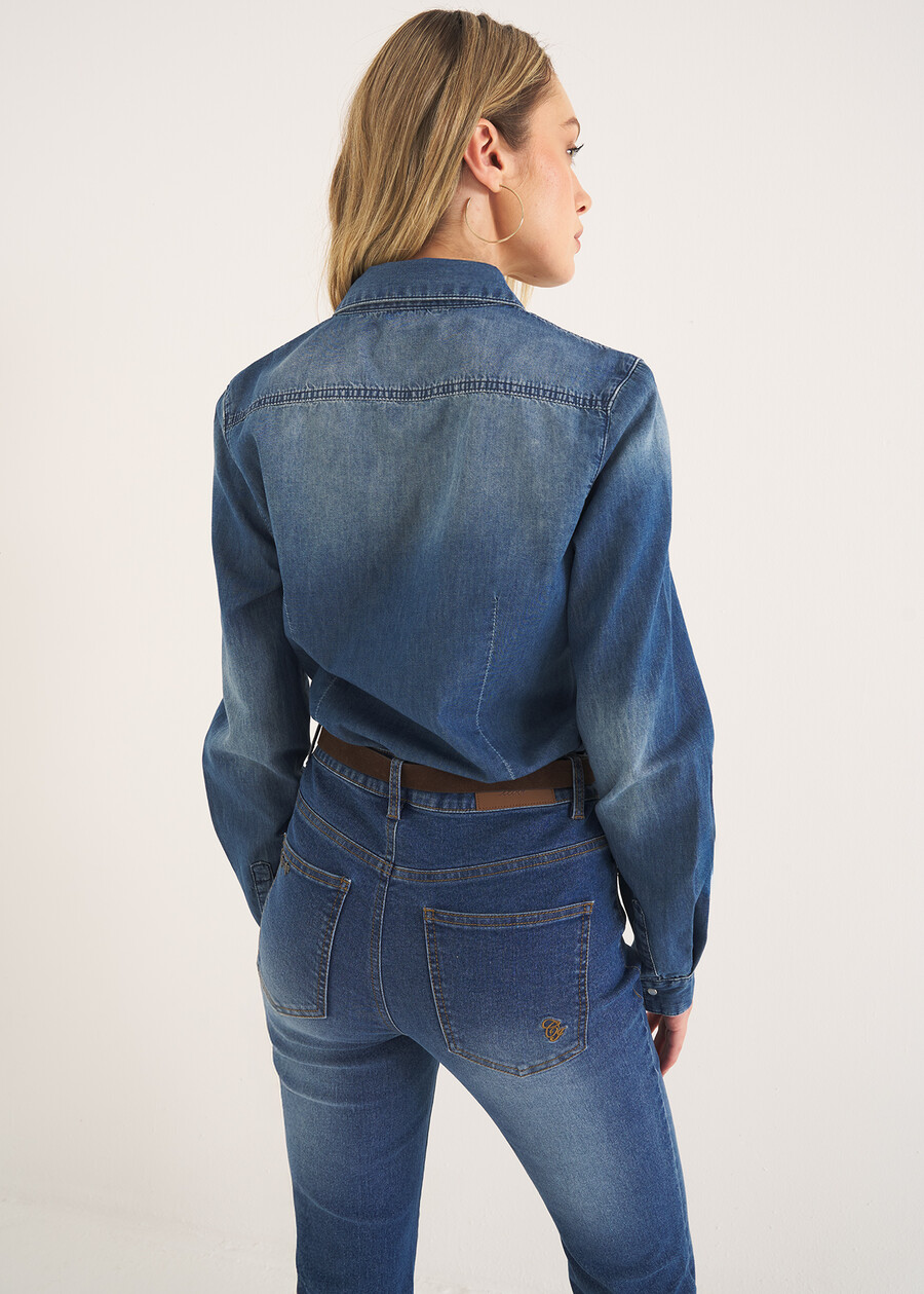 Carly denim shirt DENIM MEDIUM DENIM Woman , image number 4