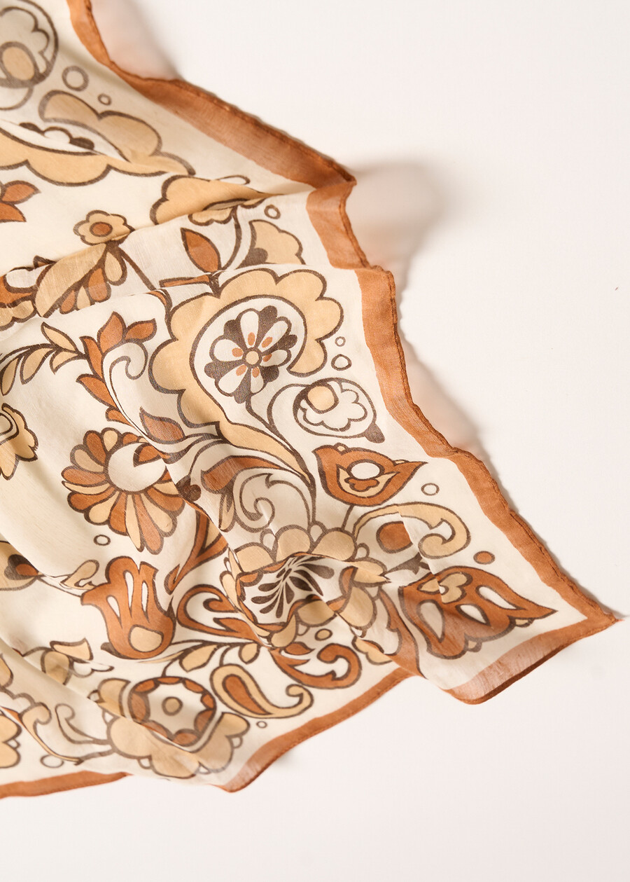 Foulard Sade in seta fantasia BLU AVIONMARRONE Donna , immagine n. 2