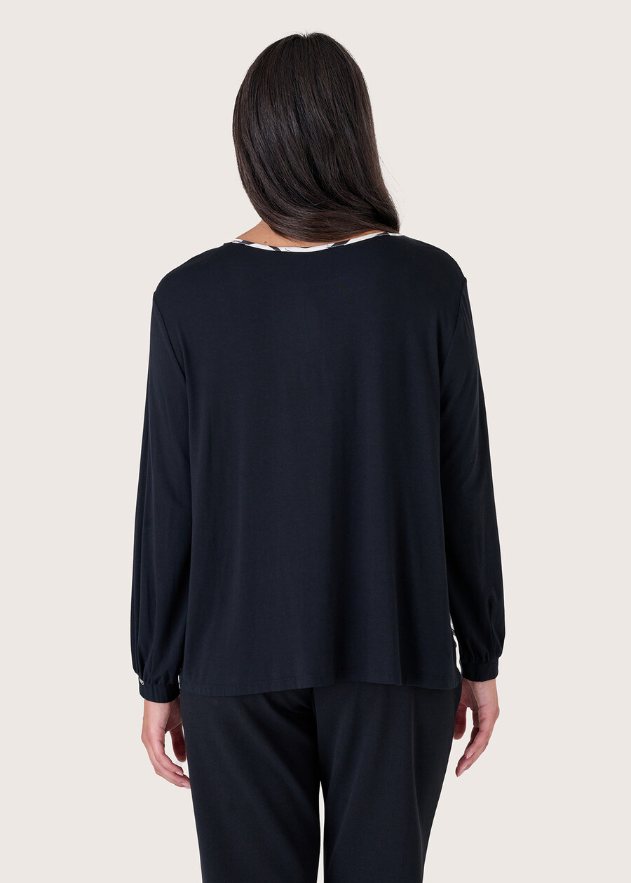 Blusa Cassiam in doppio tessuto BIANCO WHITE Donna , immagine n. 3