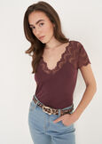 Sailor lace-effect t-shirt BLUVIOLA MELANZANA Woman image number 1