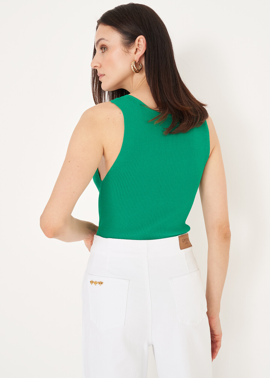 Top Titania in maglia VERDEBIANCO BURRO Donna , immagine n. 3