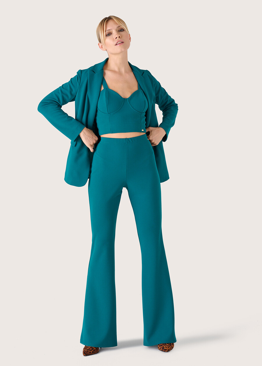 Victoria flared trousers VERDE POKERVIOLA BEGONIANERO Woman , image number 1