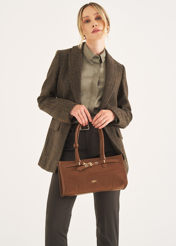 Bauletto Berny in ecocamoscio MARRONE Donna null