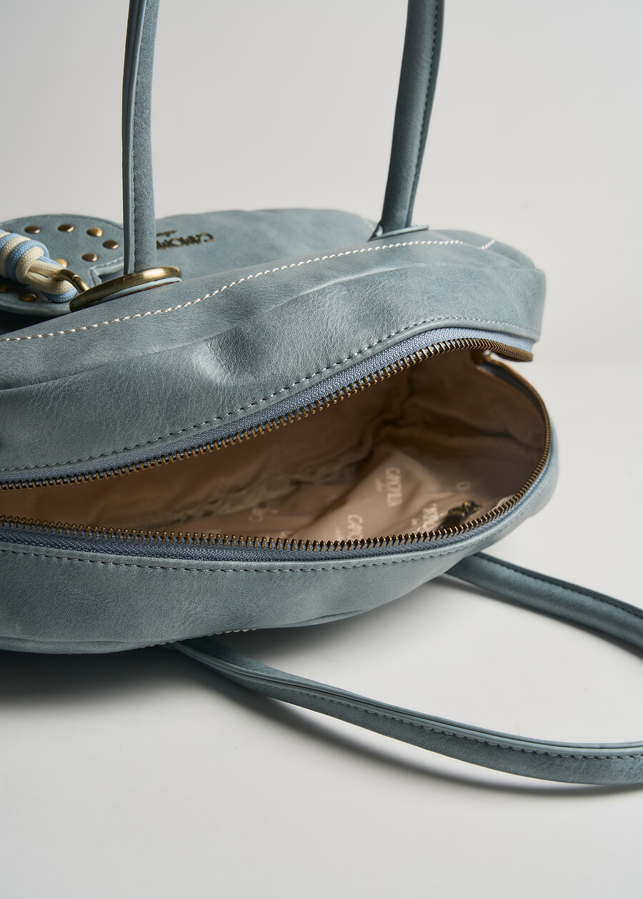 Bauletto Bay decoro impuntura AZZURO AZZURROMARRONE Donna , immagine n. 3