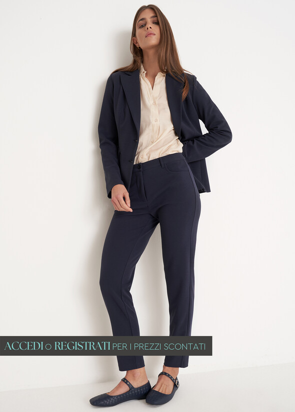 Pantalone Kate in tessuto screp BLU AVION Donna null