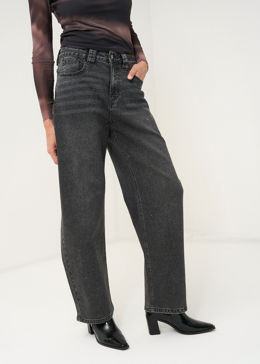 Jeans Dexter baggy con stras GREY DENIM Donna , immagine n. 2