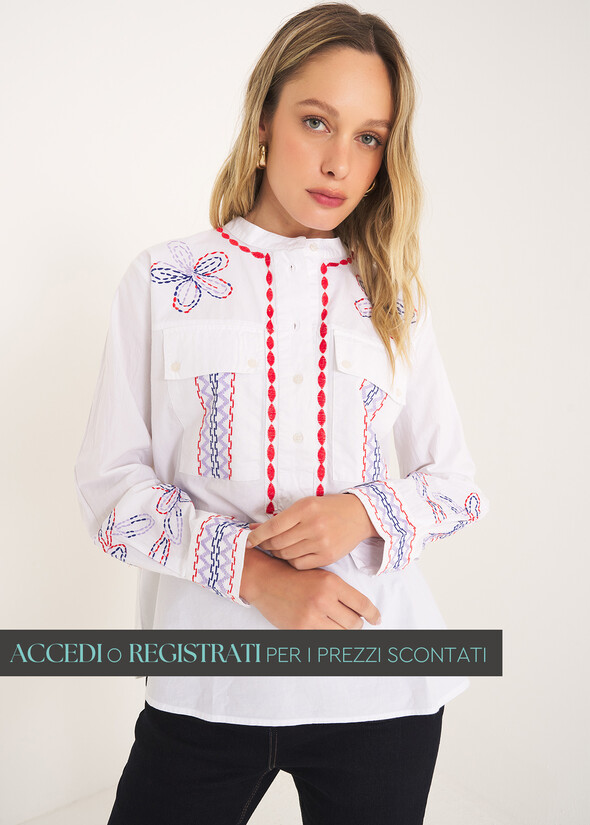 Camicia Cuore ricamata BIANCO WHITE Donna null