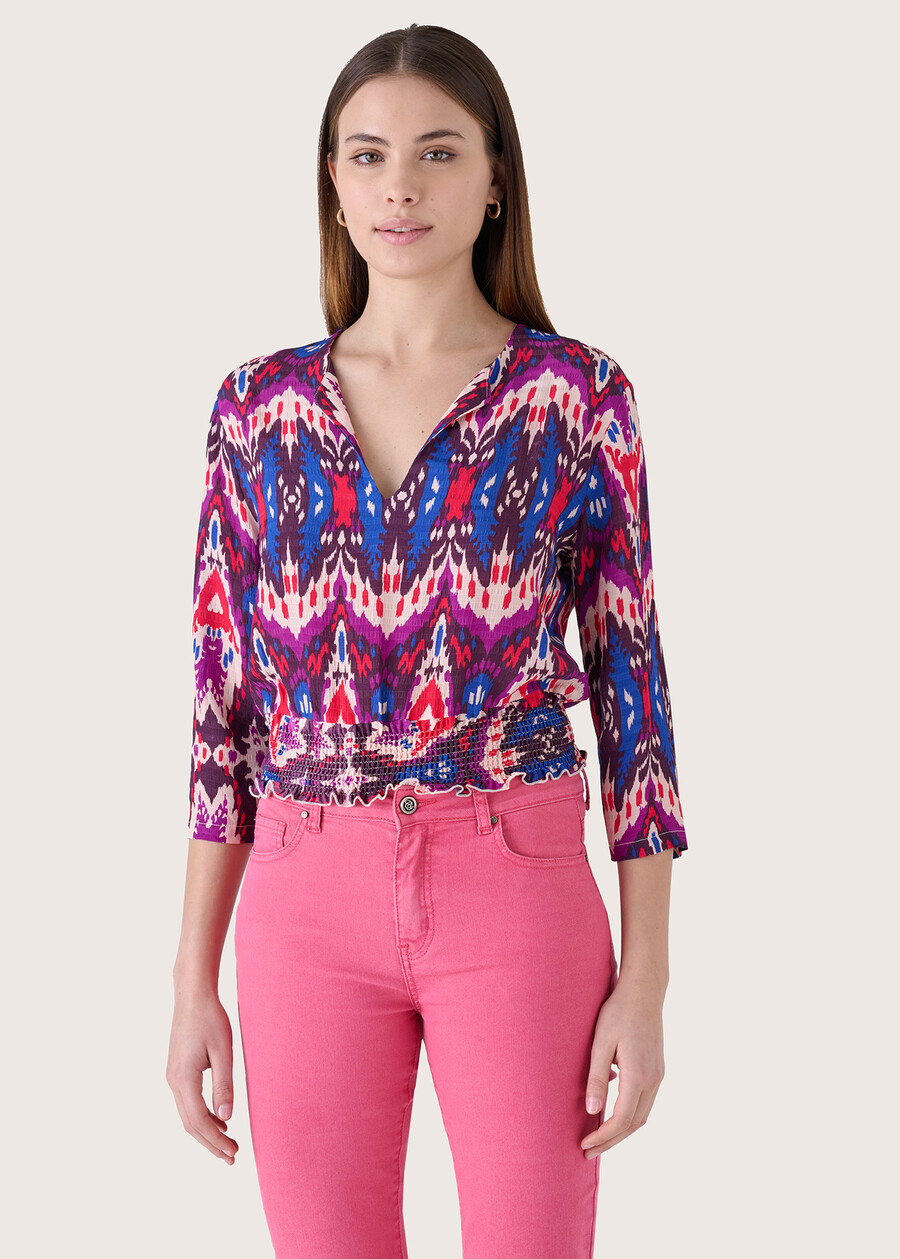 Chinet crepe blouse BLU ELETTRICO Woman , image number 1