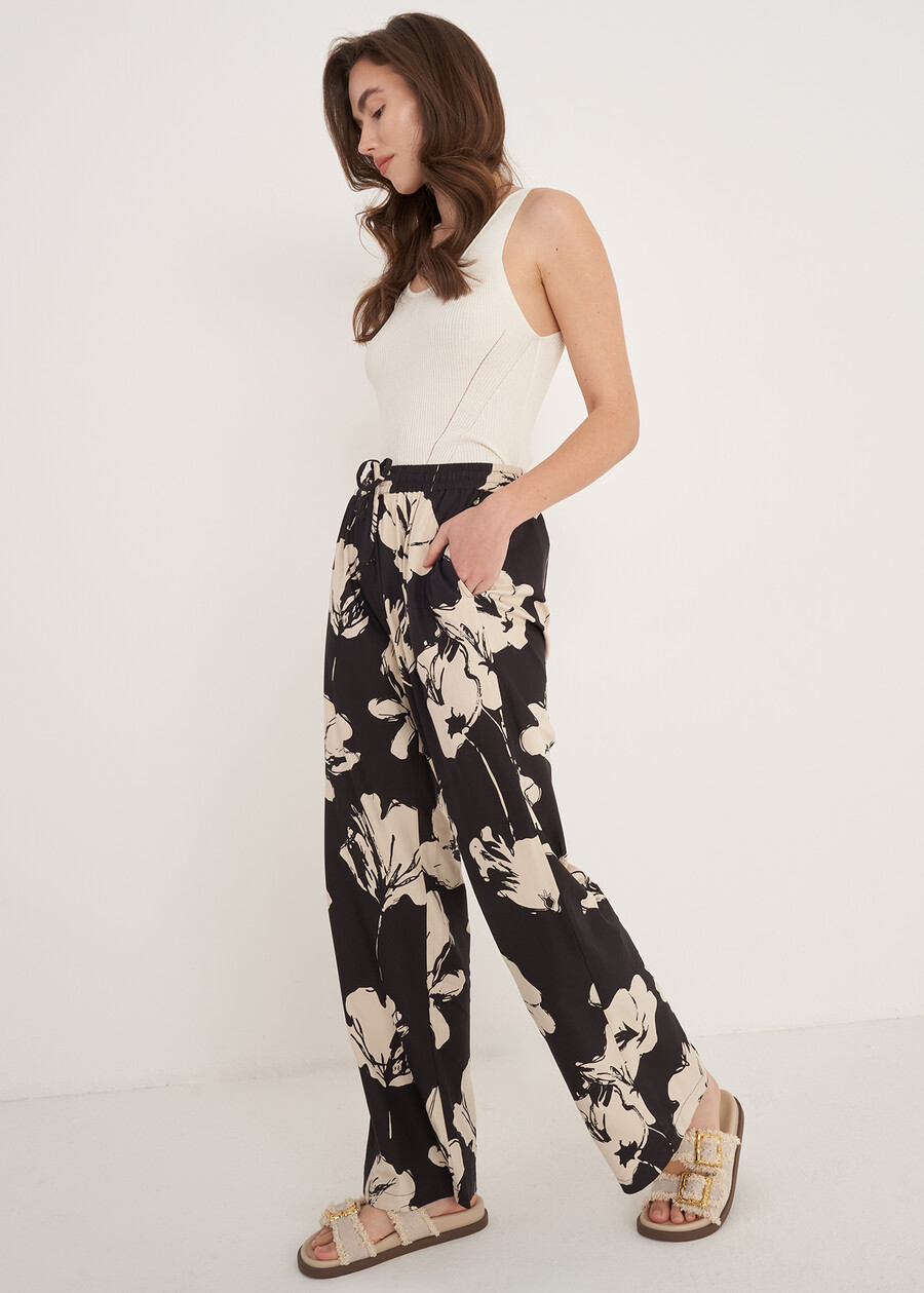 Pantaloni Posillipo Fantasia Floreale MARRONE JAVA Donna , immagine n. 3