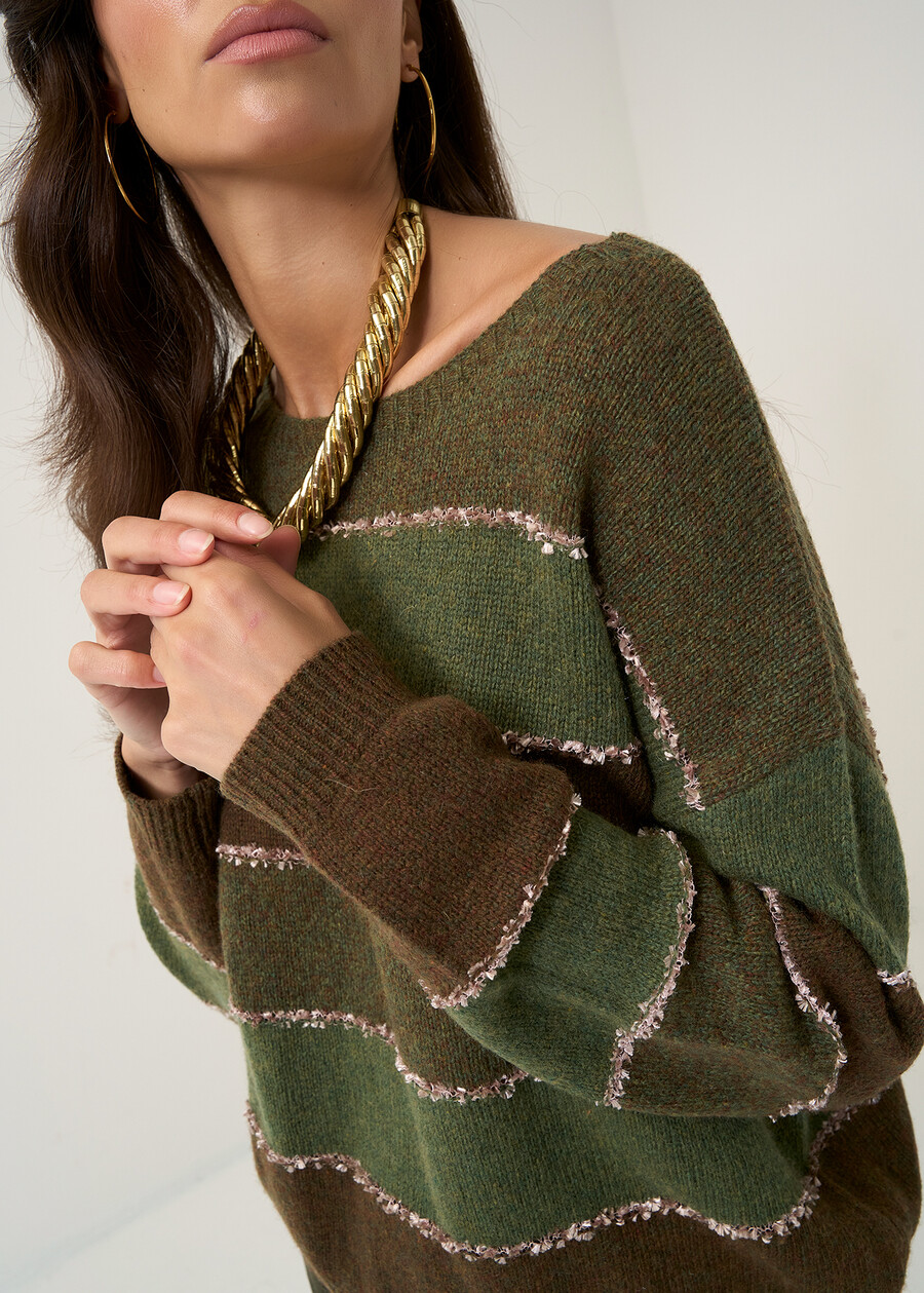 Milk shaded stripe knit MARRONE MOKA Woman , image number 2
