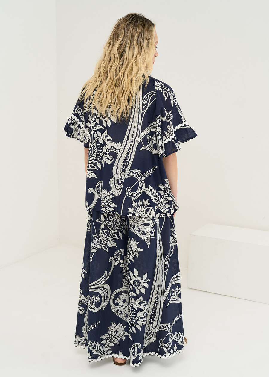Camicia Cally in cotone stampato BLU Donna , immagine n. 3