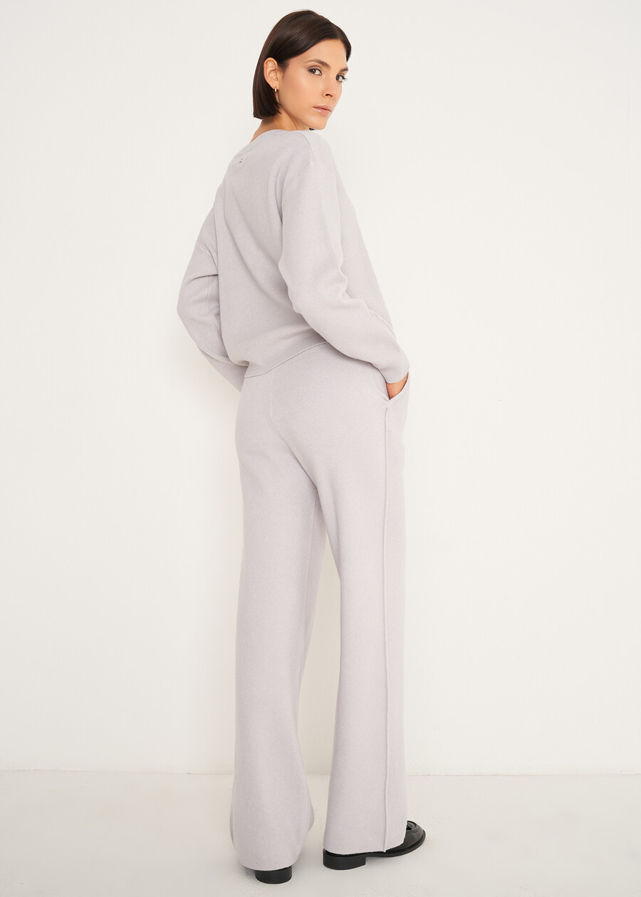 Pantaloni Perry in maglia MARRONE CAFFEGRIGIO PERLA Donna , immagine n. 4