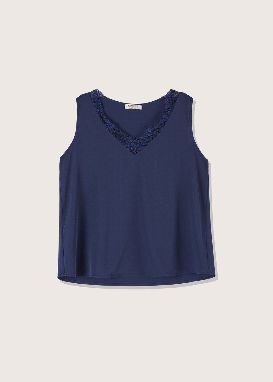 Top Tea in satin BLU Donna , immagine n. 4