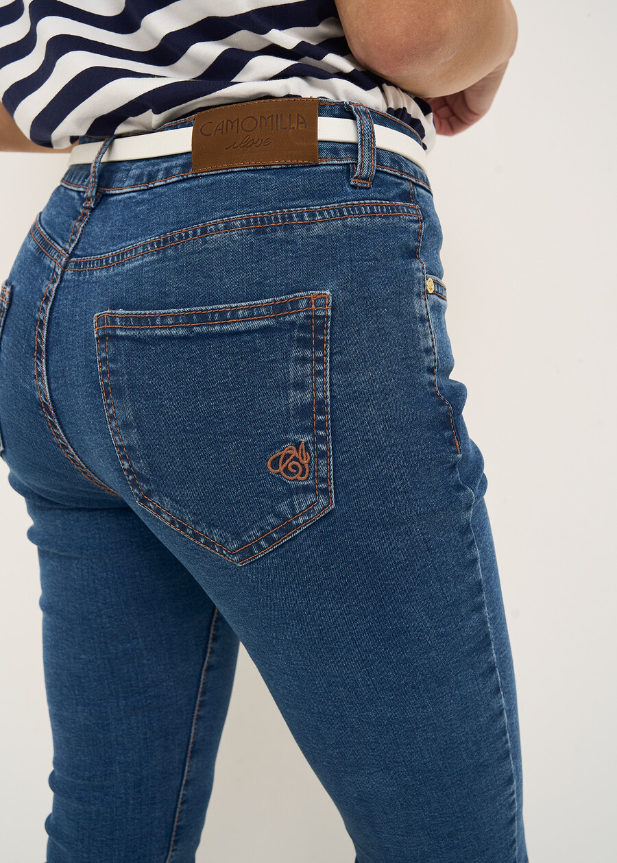 Denim Kate 5 tasche gamba slim DENIM DARK DENIMDENIM MEDIUM DENIM Donna , immagine n. 3