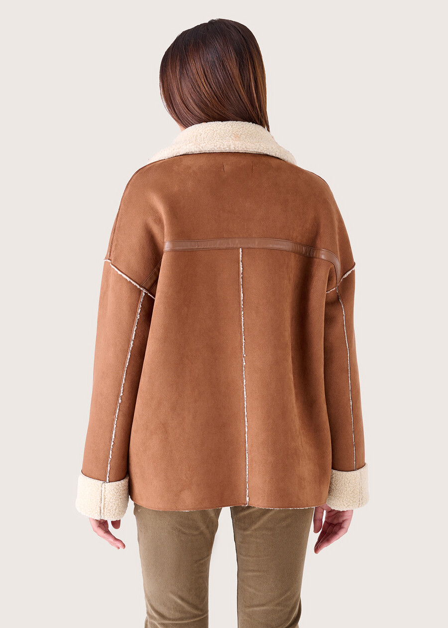 Cappotto Chloe in eco-suede MARRONE TIERRA Donna , immagine n. 5
