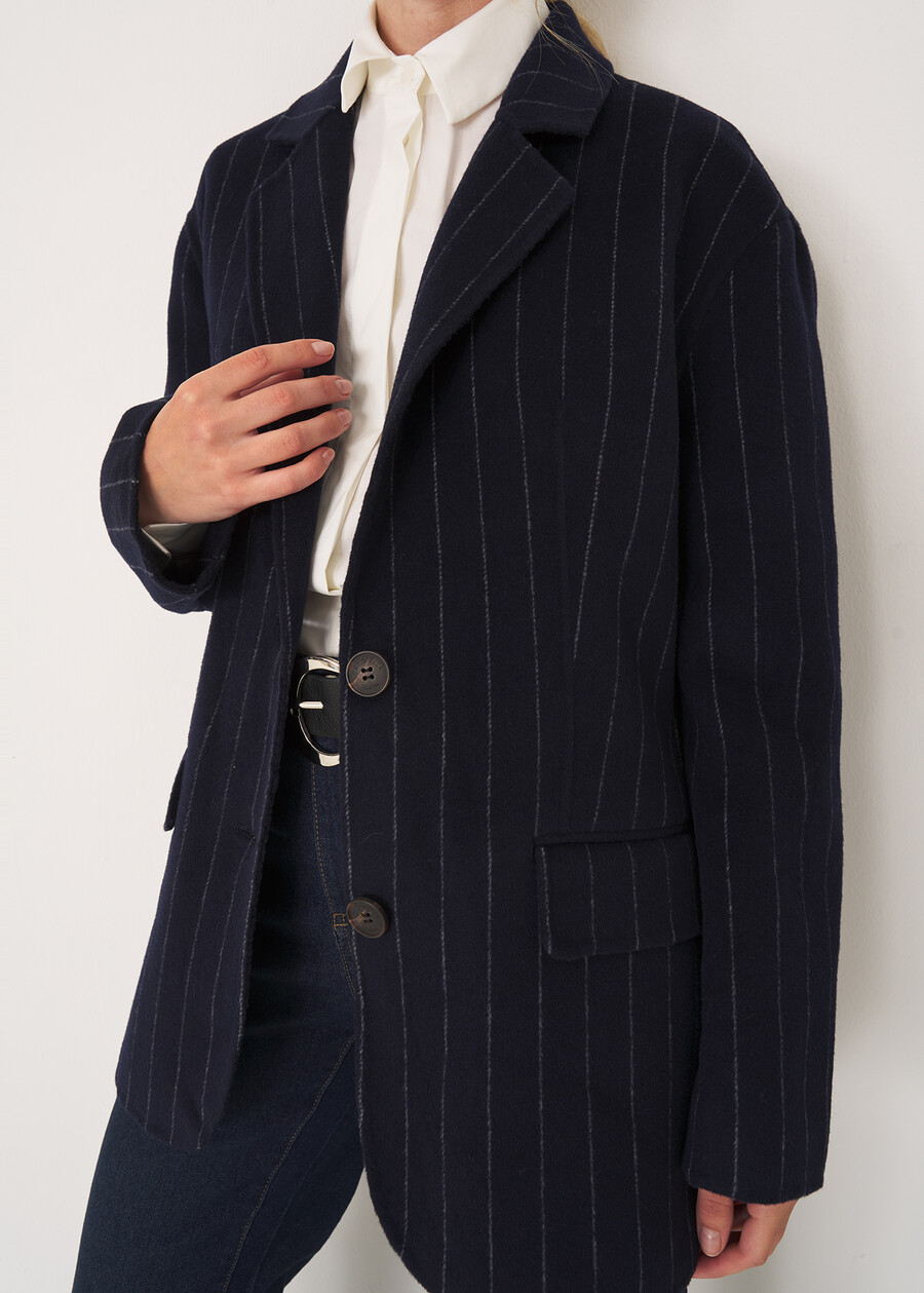 Giulia pinstripe wool jacket GRIGIO TORTORABLU Woman , image number 2
