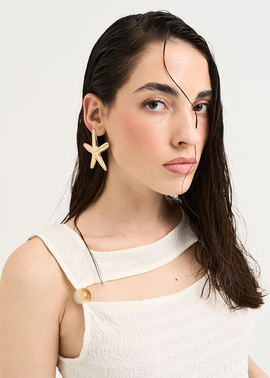 Canotta Titan in lino e cotone BEIGE LATTE Donna , immagine n. 3