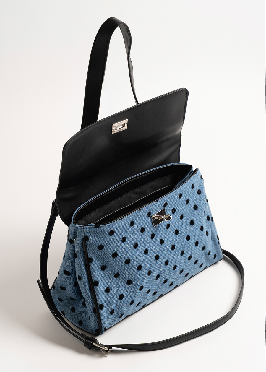 Brenda polka dot denim handbag NERO BLACK Woman , image number 2