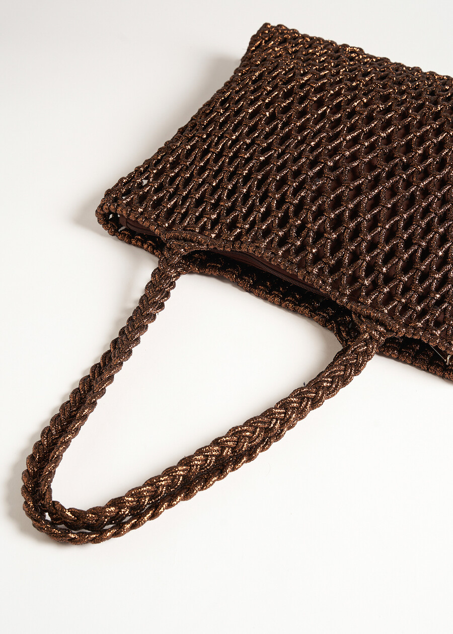 Shopping Barley in rete metallizzata NERO BLACKMARRONE BRONZE Donna , immagine n. 3