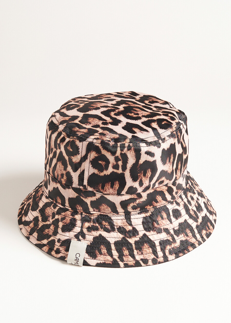 Cris reversible leopard bucket hat NERO BLACK Woman , image number 2