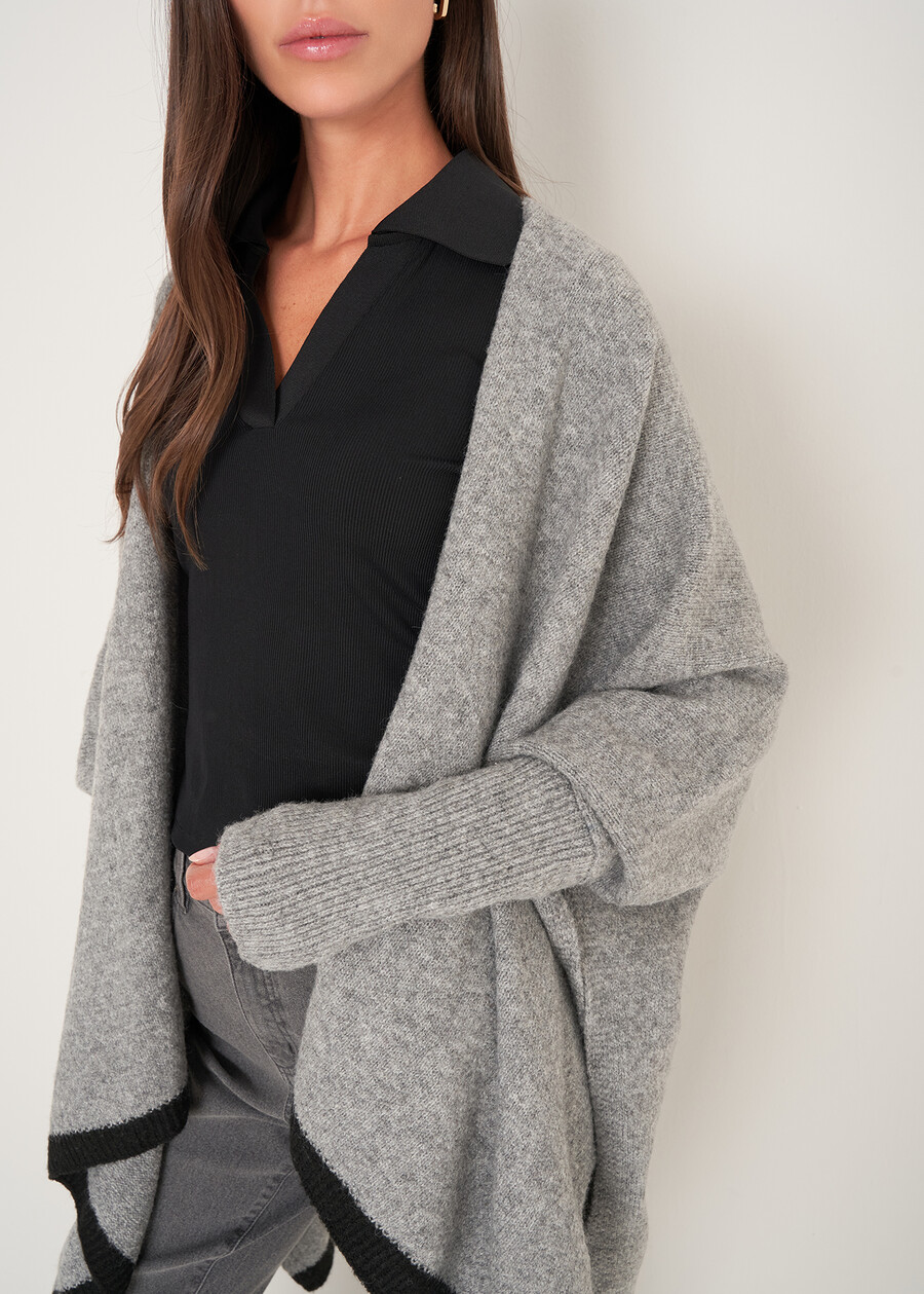 Mantella Melanie con bordo a contrasto GRIGIO MEDIUM GREYBEIGE TAUPE Donna , immagine n. 2