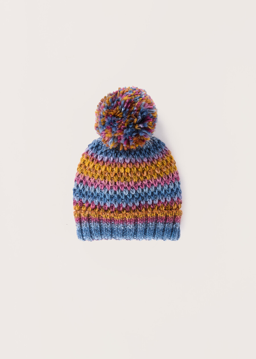 Cariel knitted cap with stripes, Woman  