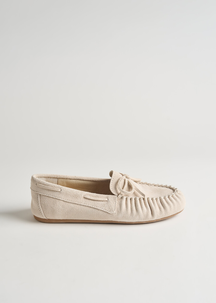 Sofia real suede loafers BEIGE LATTE Woman , image number 5