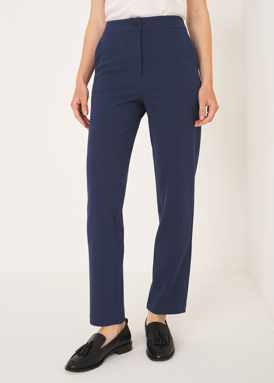Pantalone Alice-F in screppino BLU MIDNIGHTVIOLA VINACCIA Donna , immagine n. 3