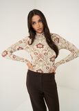 Smart printed high-neck t-shirt VERDE Woman image number 1