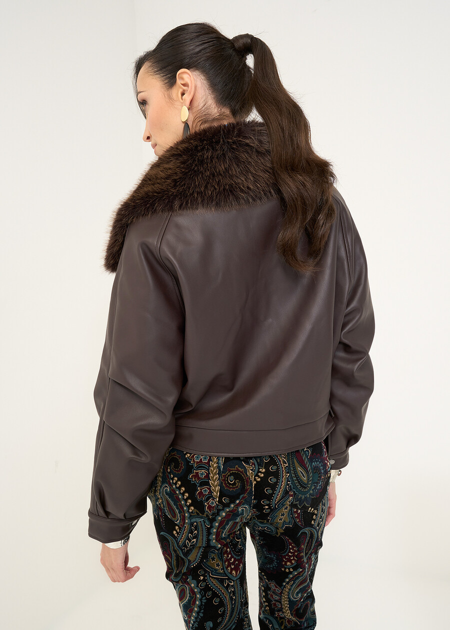Giacca biker Gilbert in ecopelle MARRONE Donna , immagine n. 6