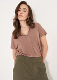 Selva T-shirt With Mandarin Collar VERDEMARRONE TERRA Woman image number 1