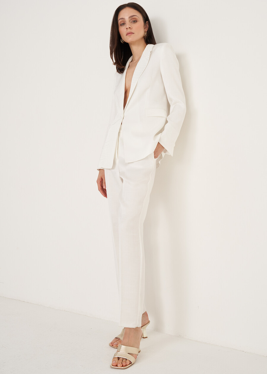 Alice-E linen e viscose trousers BLUMARRONE JAVABIANCO WHITEBLUE TURCHESE Woman , image number 2