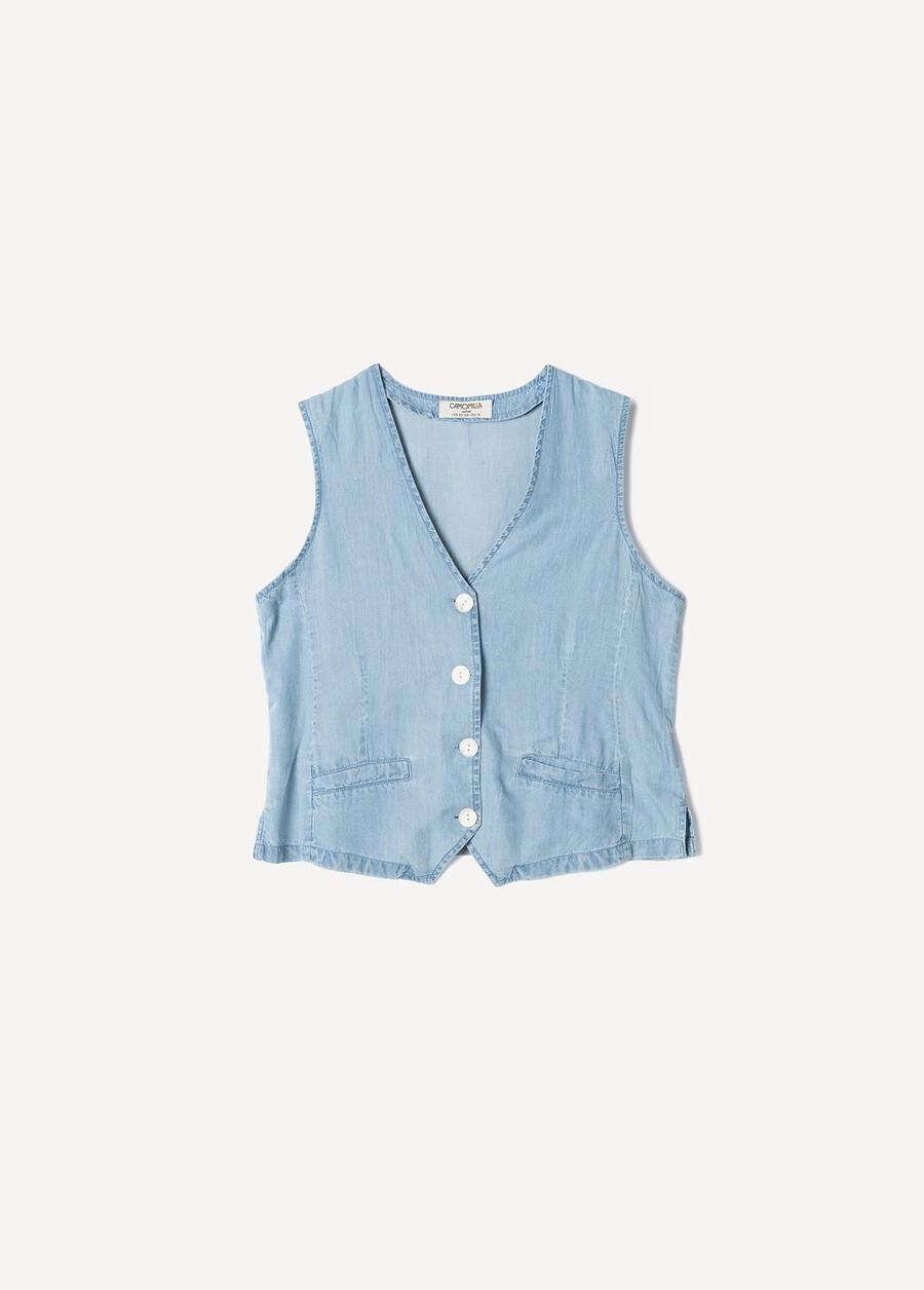 Gilet Genge in cotone e lino

 DENIM MEDIUM DENIM Donna , immagine n. 5