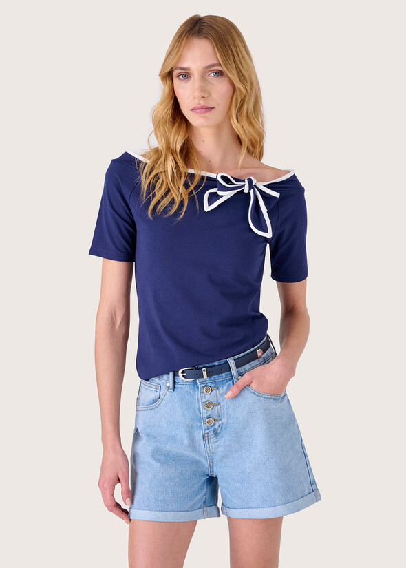 T-shirt Sarada con scollo a barca BLUE OLTREMARE  Donna null