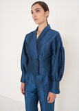 Cassandra structured elegant shirt BLU LAGUNA Woman image number 1