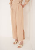 Pantaloni Penny in viscosa e lino BEIGE DOESKIN VERDE ALGA Donna immagine n. 2