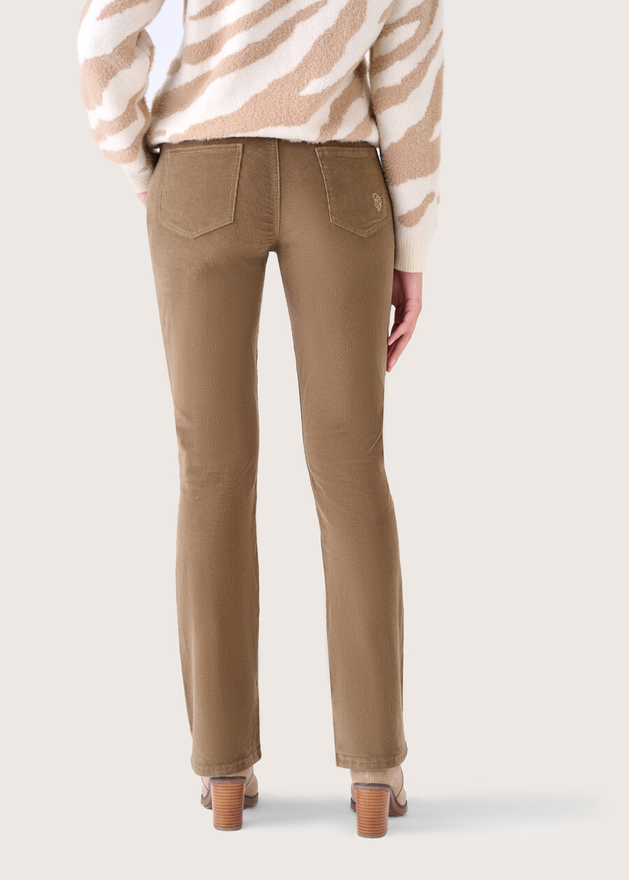 Pantalone Cindy in velluto di cotone VERDE CAPPERROSSO SYRAH Donna , immagine n. 4